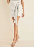 Ruffle Detail Mini Skirt Off White