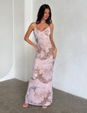 JULIANNA DRESS MULTI COLLAGE CRANES