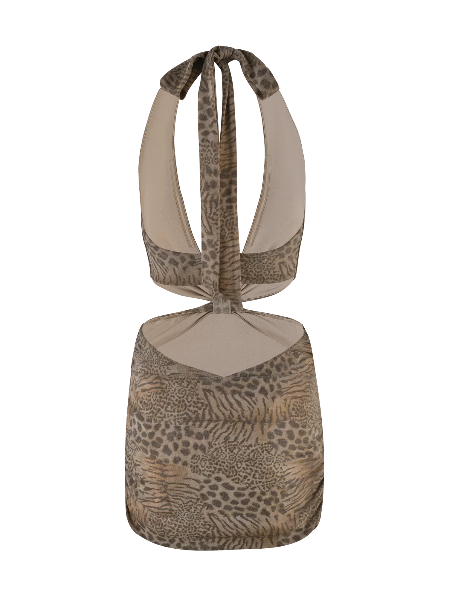 EVANGELINE MINI DRESS NEUTRAL TIGER