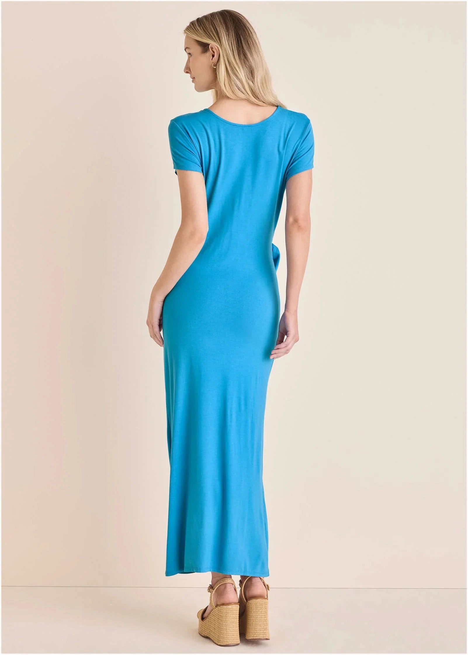 Tie Side Maxi Dress Blue