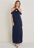 Cold Shoulder Maxi Dress Navy