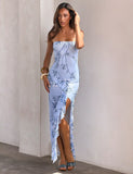 THEO MAXI DRESS BLUE FLORAL