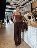 CAMELLIA PANT CHOCOLATE SUEDE
