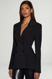 Structured Double Breasted Blazer in Black