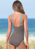 Slimming Draped One Piece Aqua Reef Stone