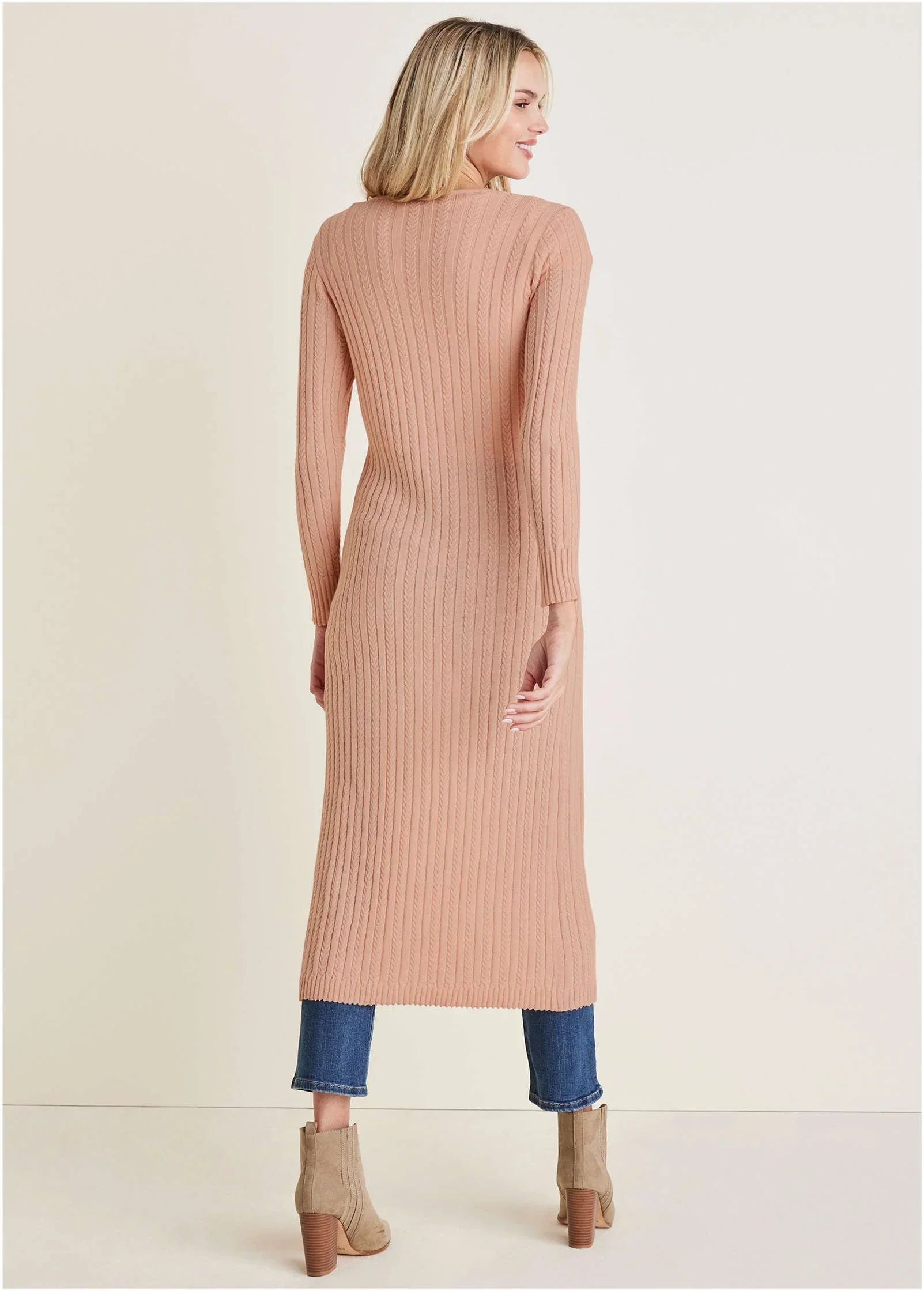 Pointelle Duster Evening Sand