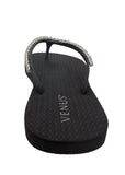 Rhinestone Flip Flop Sandals Black