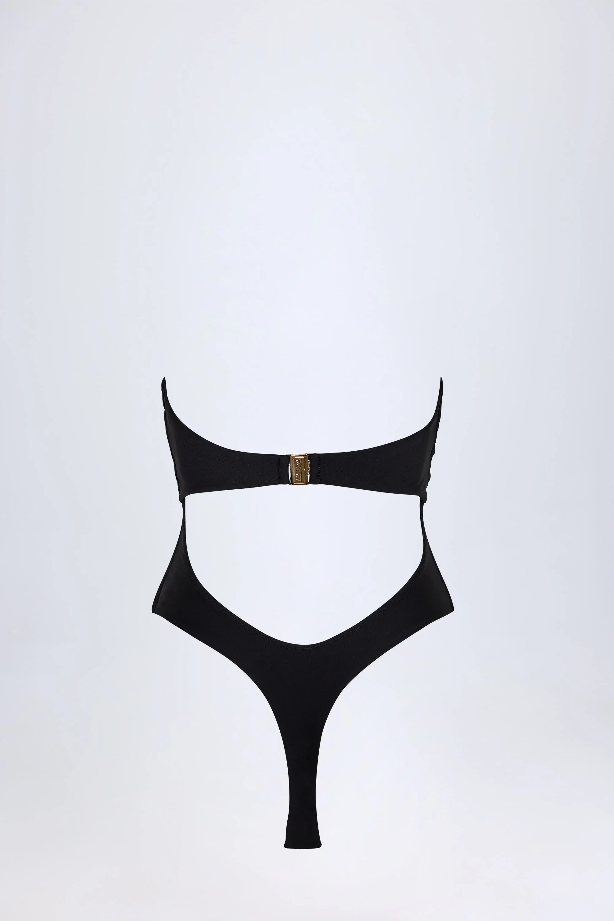Cut Out Hardware Detail Swimsuit in Black