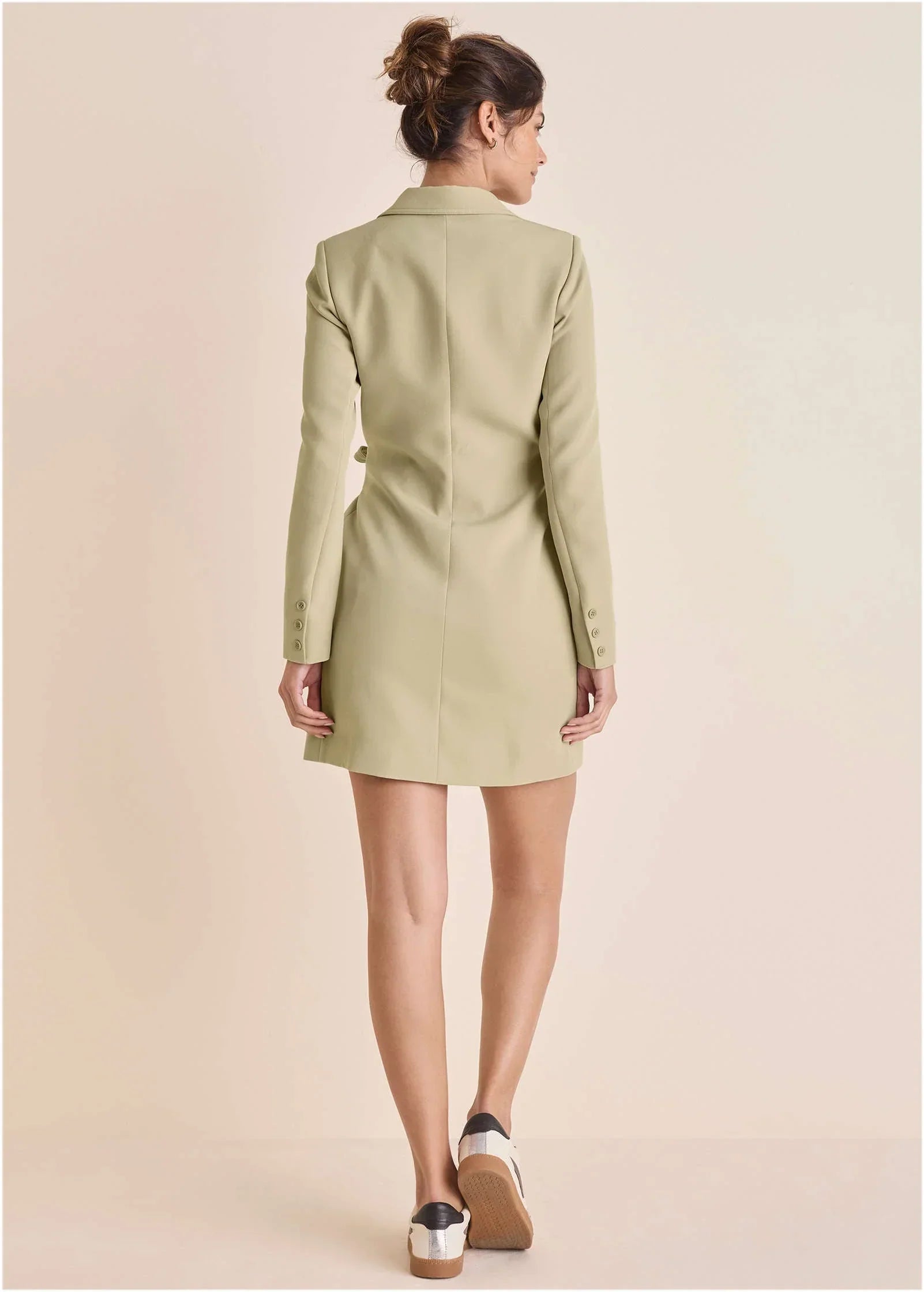 Belted Blazer Mini Oxford Tan