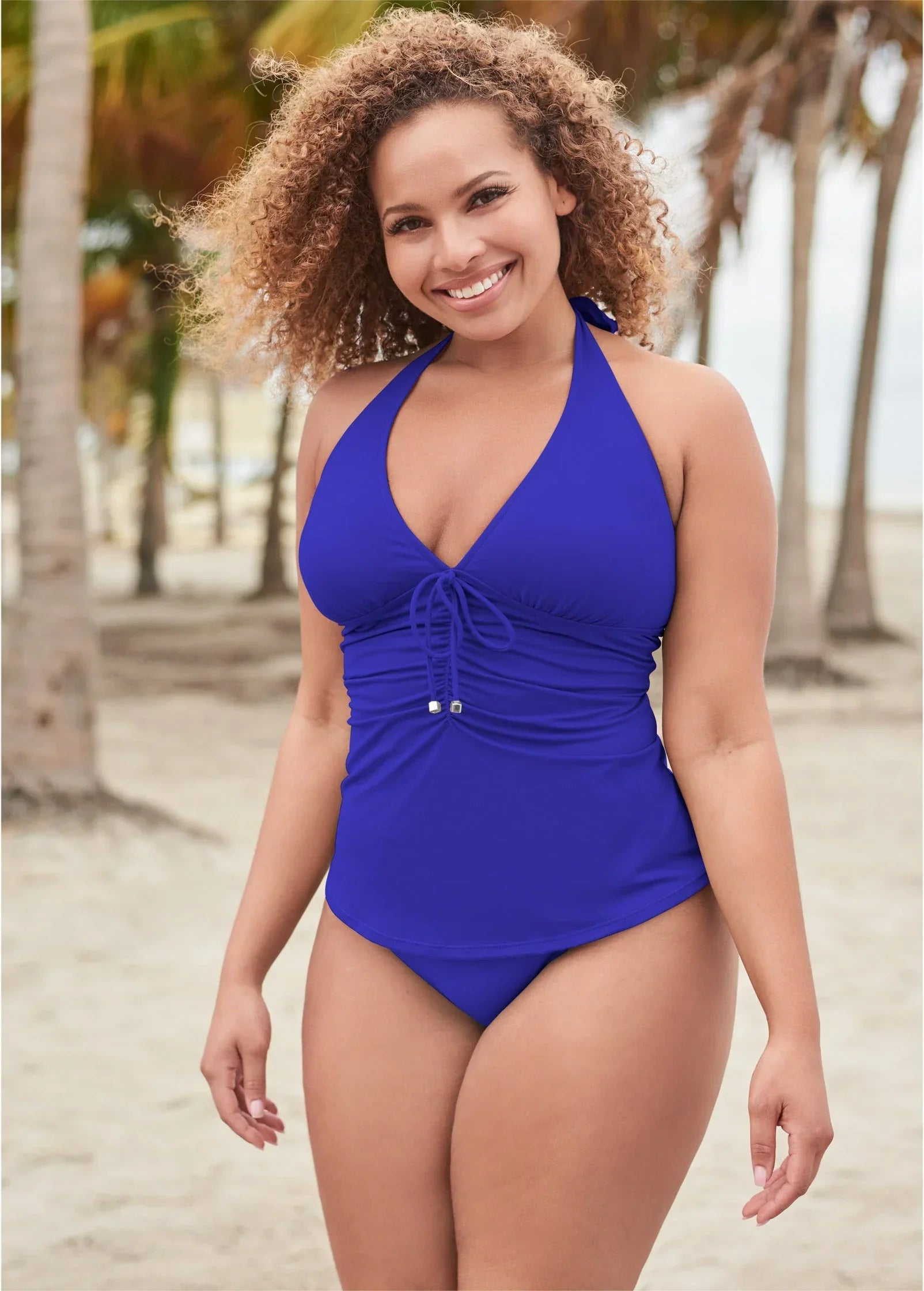 Sicily Halter Tankini Top Cobalt Blue