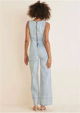 Stretch Denim Jumpsuit Light Wash