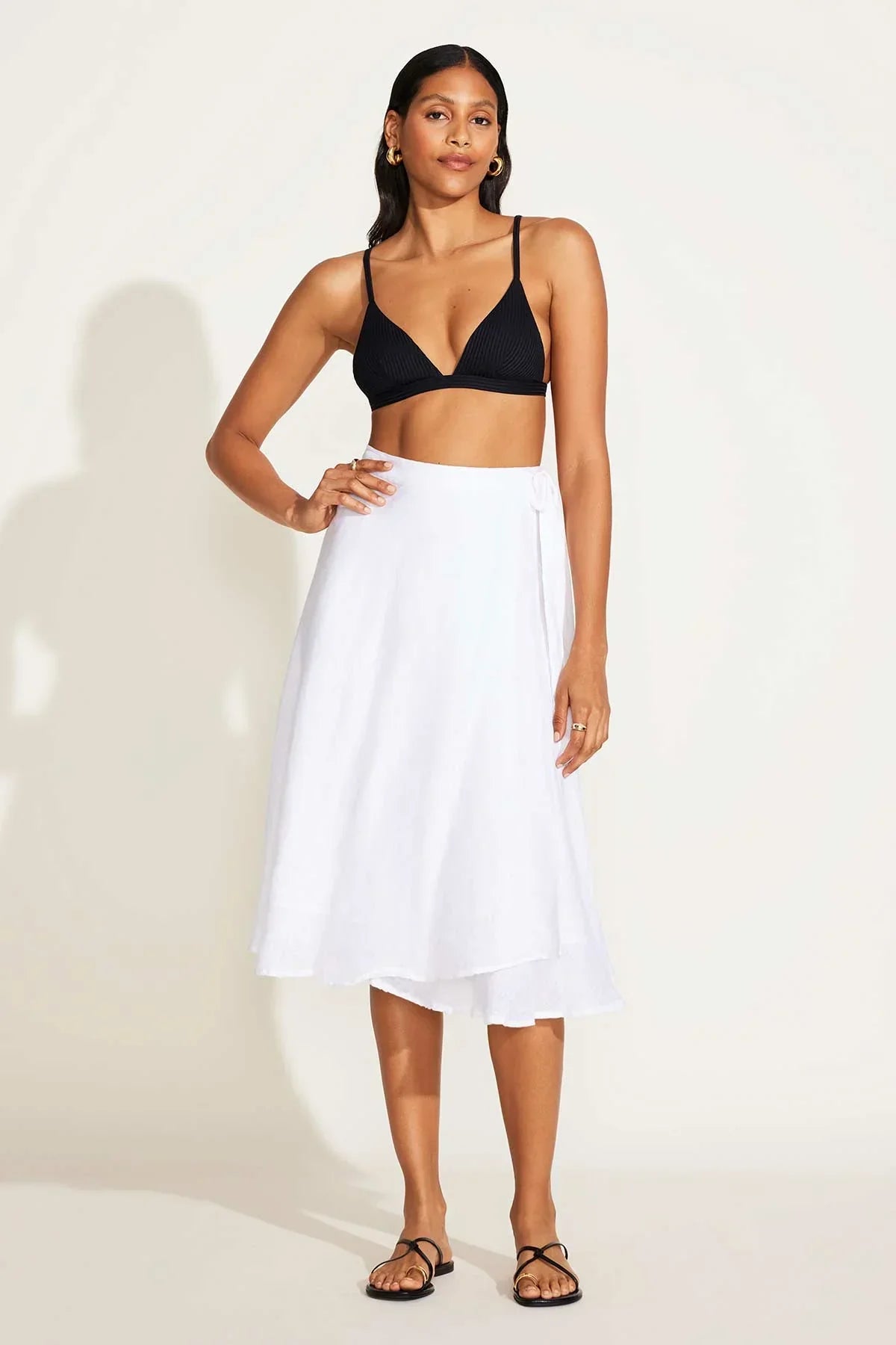 Lana Linen Wrap Skirt White EcoLinen
