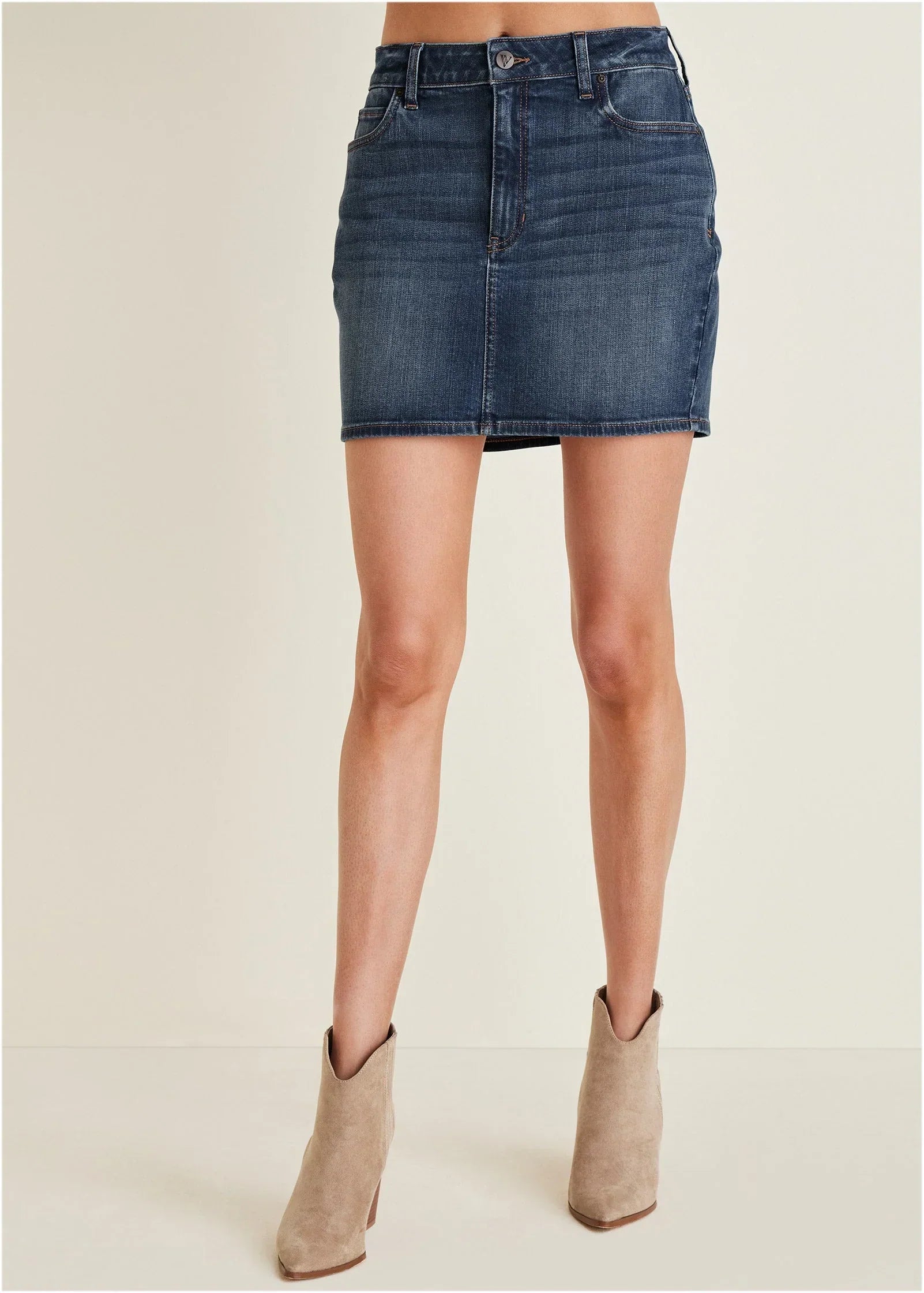 Denim Mini Skirt Medium Wash