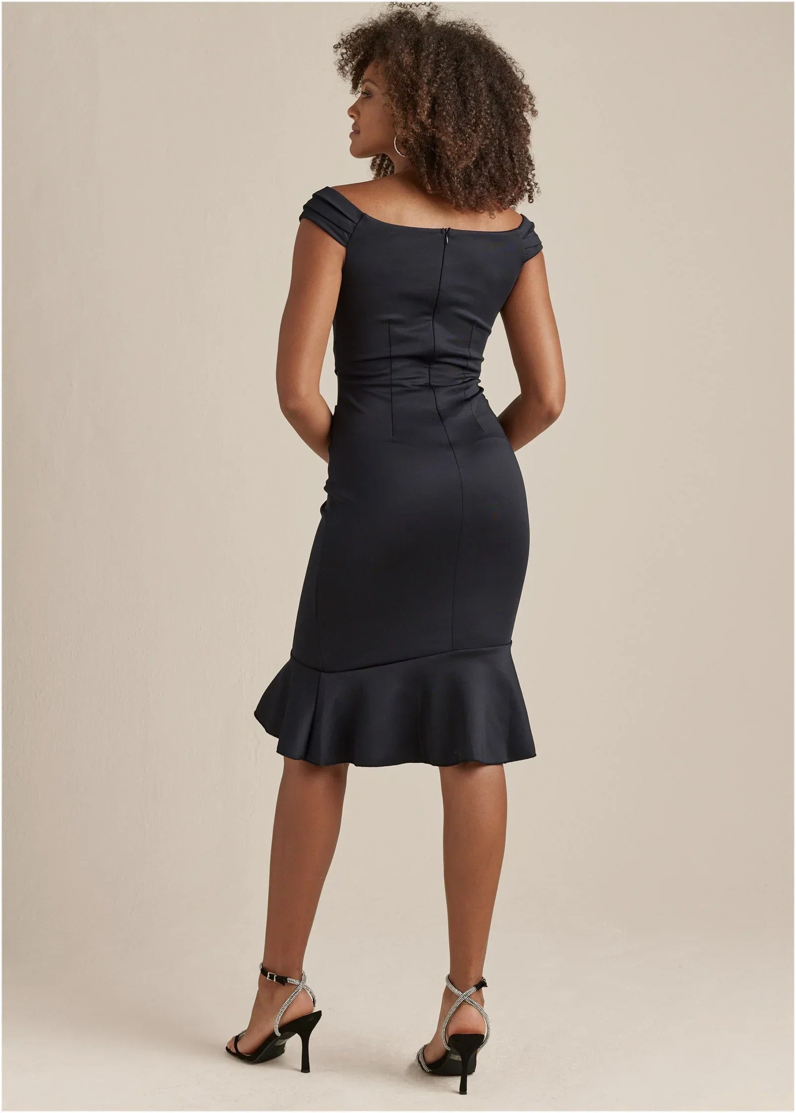 Ruffle Detail Dress Black