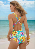 Barbados One Piece Swimsuit Highlighted Tropic