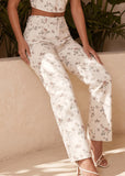 Forever Flirty Floral Denim Jeans White