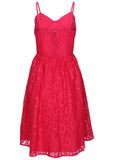 Lacquered Lace Midi Dress Azalea