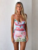 JULIANNA MINI DRESS POSTCARD FLORAL