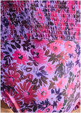 Smocked One Piece Swimsuit Ditsy Pink Purple