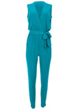 Wrap Tie Jumpsuit Teal