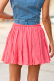 Emilia Coral Pleated Skort