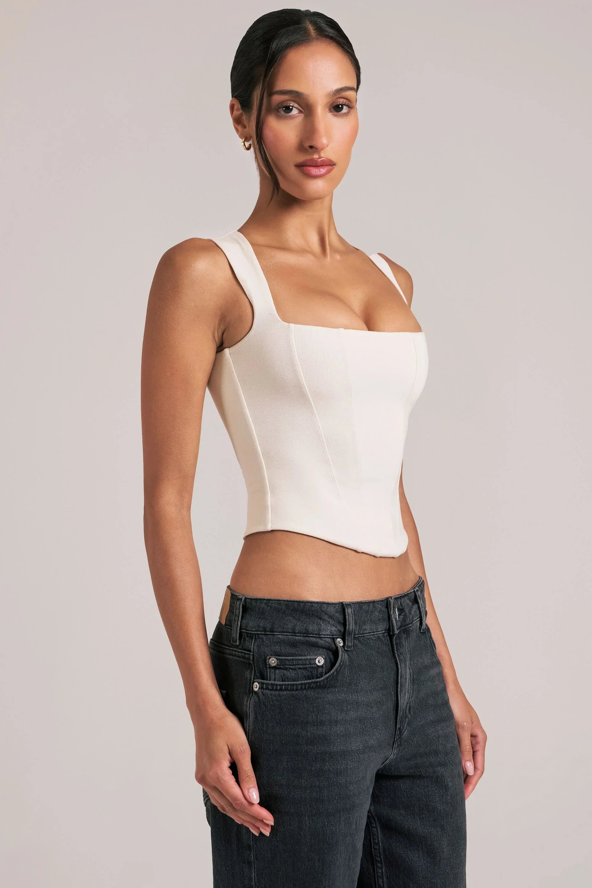 Modal Square Neck Top in Ivory