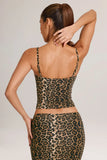 Modal Scoop Neck Tank Top in Leopard Print