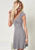 Draped Front Dress Heather Grey