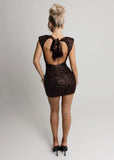 Always Winning Sequin Mini Dress Brown