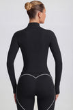 Soft Active Zip Up Jacket in Black
