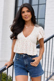 Miriam Floral Smocked V Neck Top