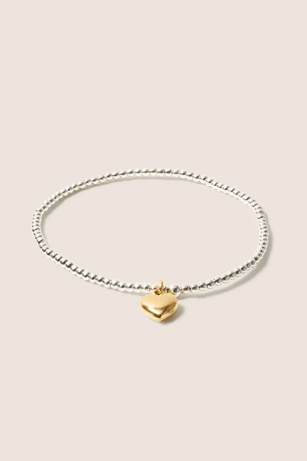Classic Mixed Metal 2mm Bracelet w Heart