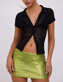 KAYE SKIRT GREEN GREEN SEQUIN