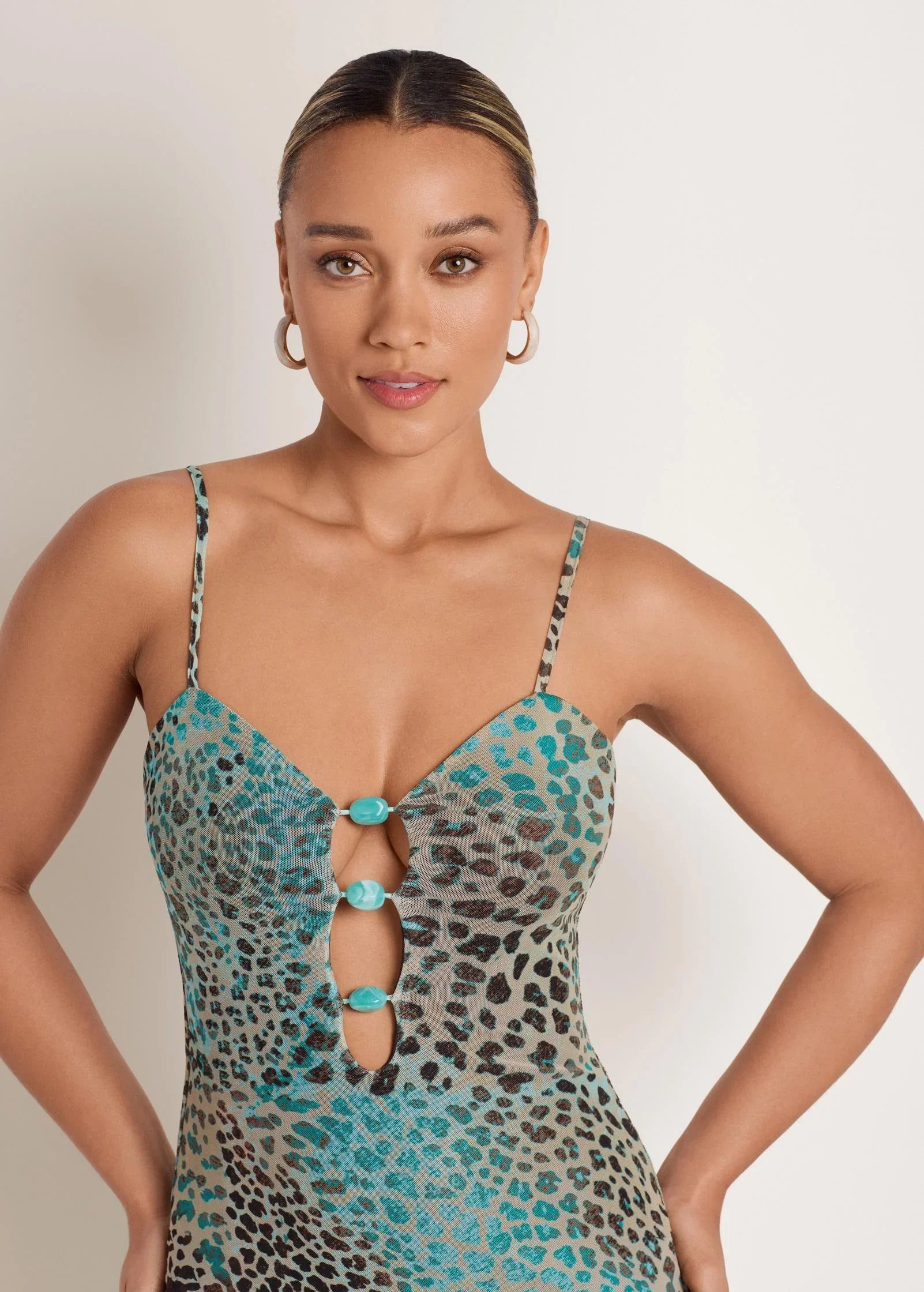Abstract Leopard Maxi Dress Brown Sage Animal