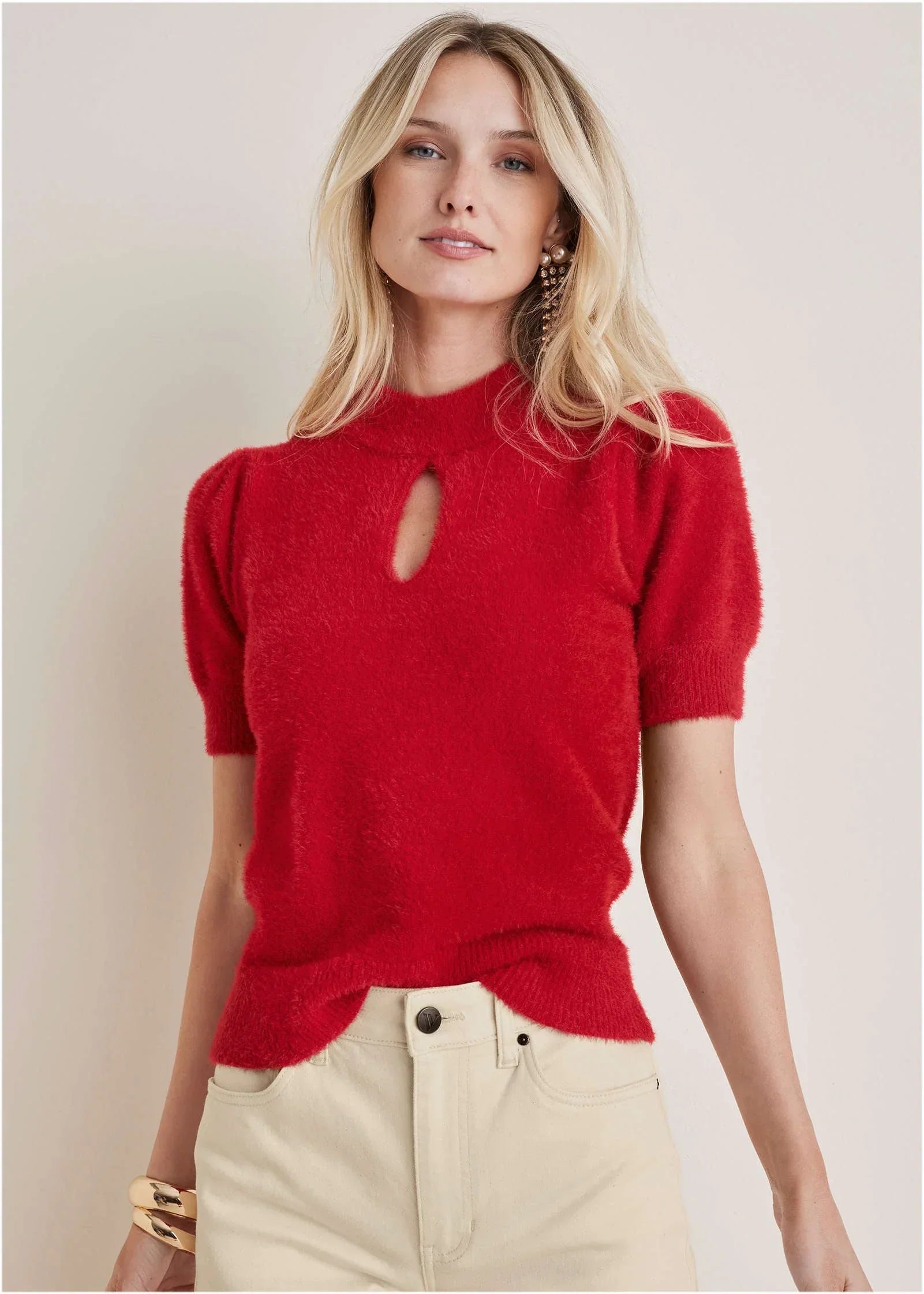 Keyhole Sweater Haute Red