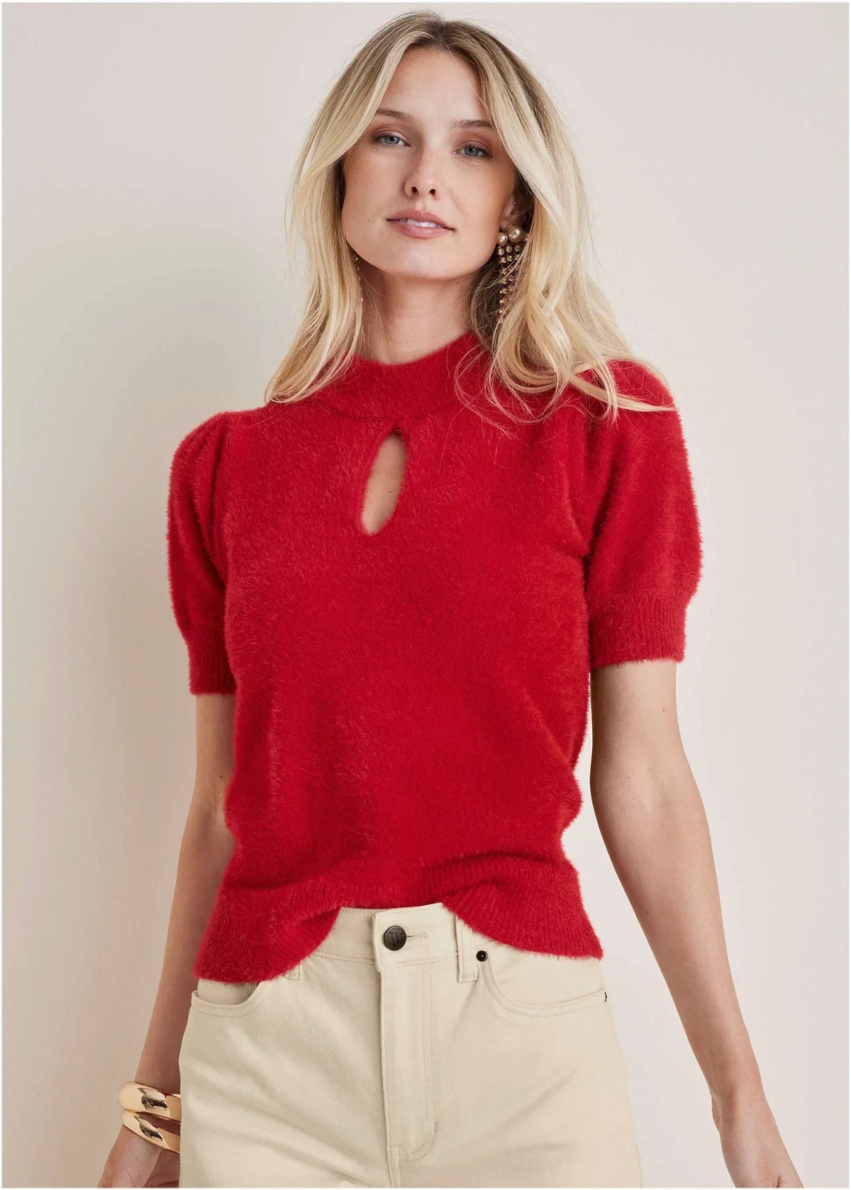 Keyhole Sweater Haute Red