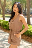 Casual Charm Brown Button Front Romper