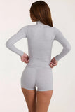 Soft Active Zip Up Jacket in Grey Marl