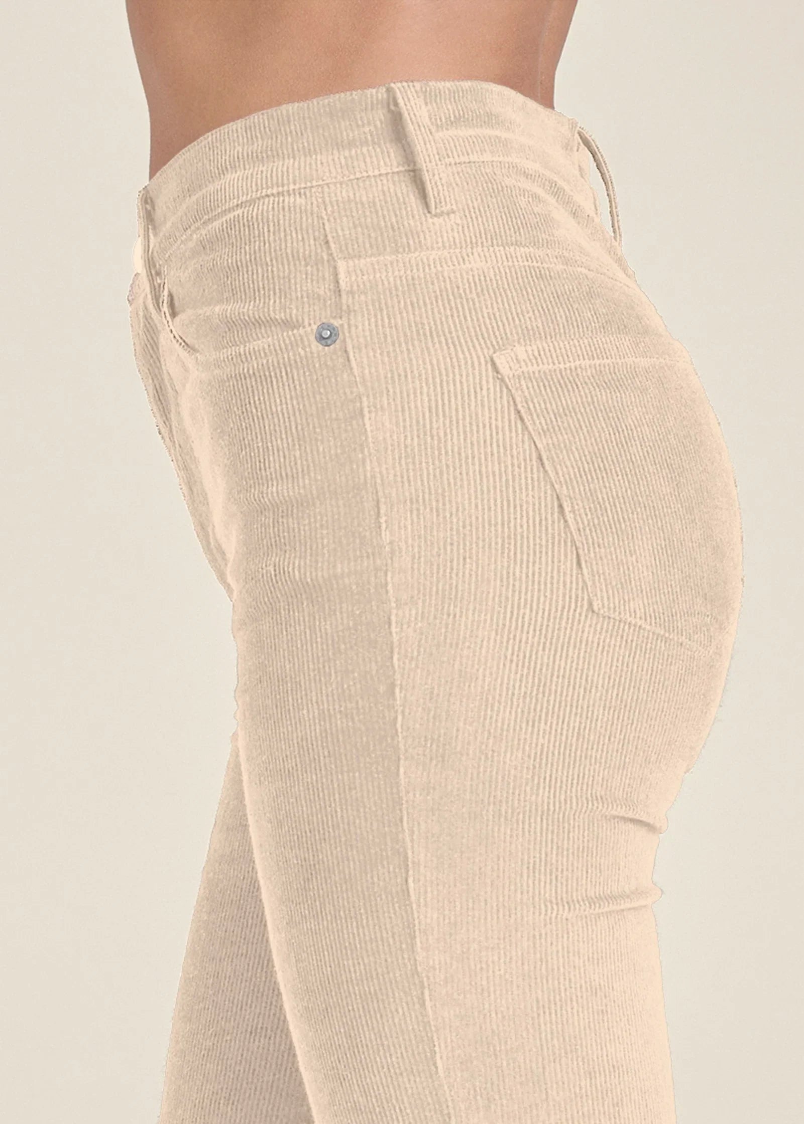 Corduroy Flared Pants Cream