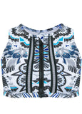 Lorelai High Neck Zip Top Calypso Bloom