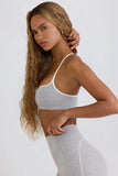 Soft Active Sweetheart Neck Sports Bra in Grey