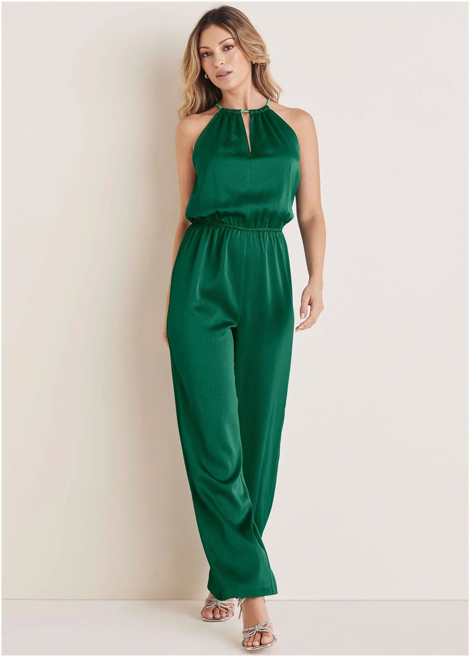 Hammered Satin Jumpsuit Aventurine