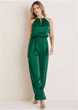 Hammered Satin Jumpsuit Aventurine