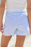 Not So Simple Blue Striped Floral Print Skort