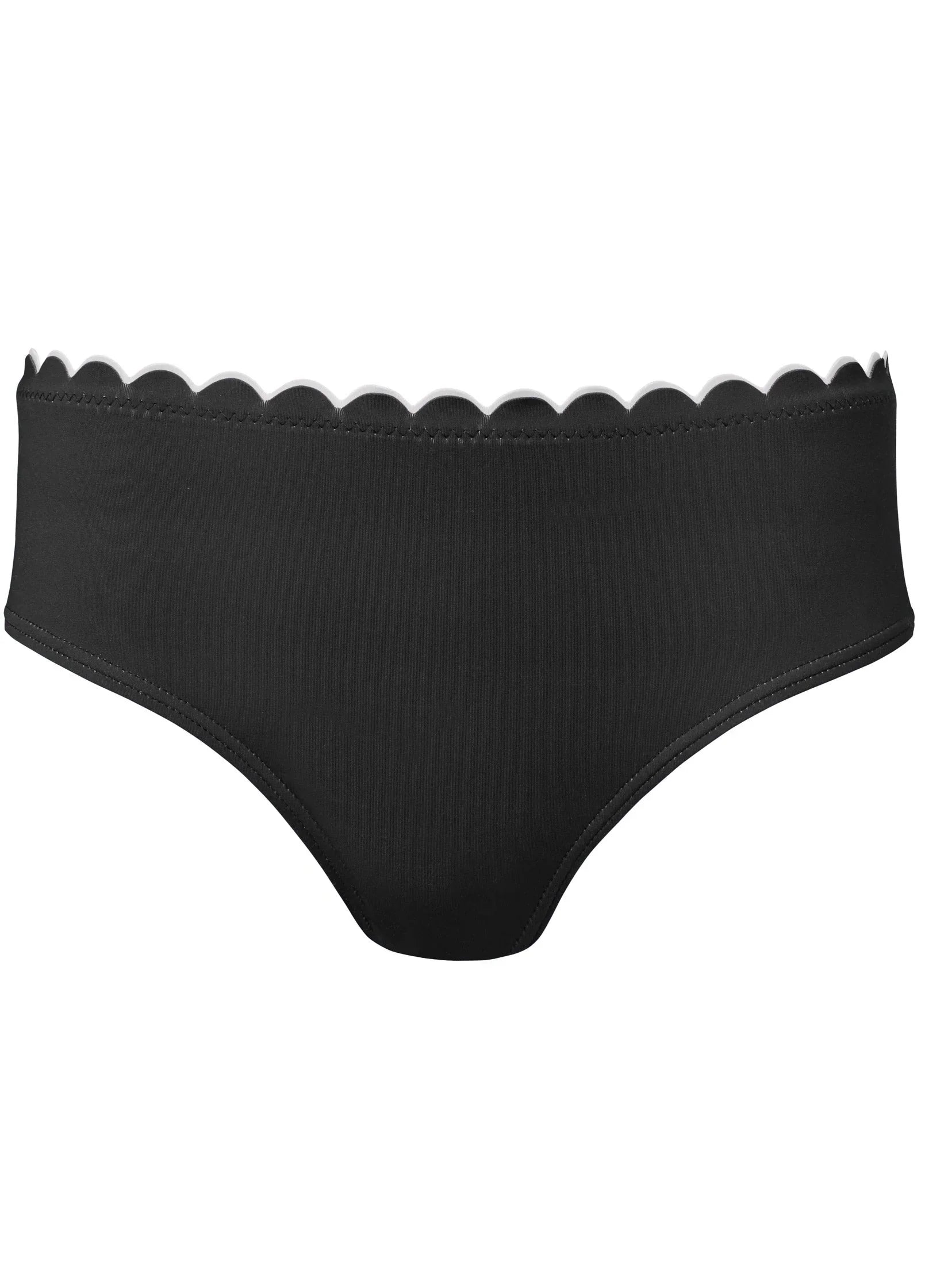 Scalloped Mid Rise Bottom Diamond Black