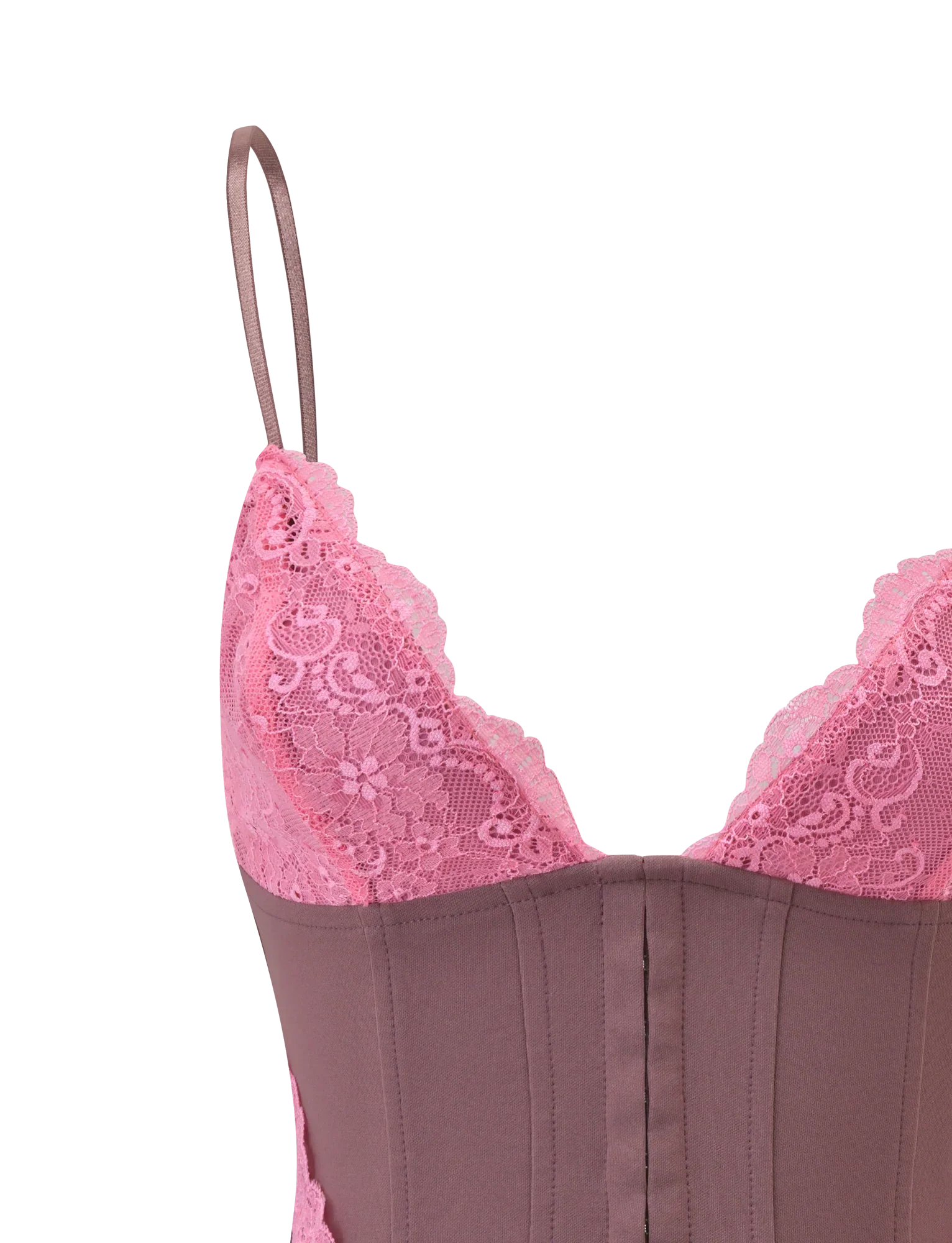 MARGARITA LACE TRIANGLE CORSET BROWN