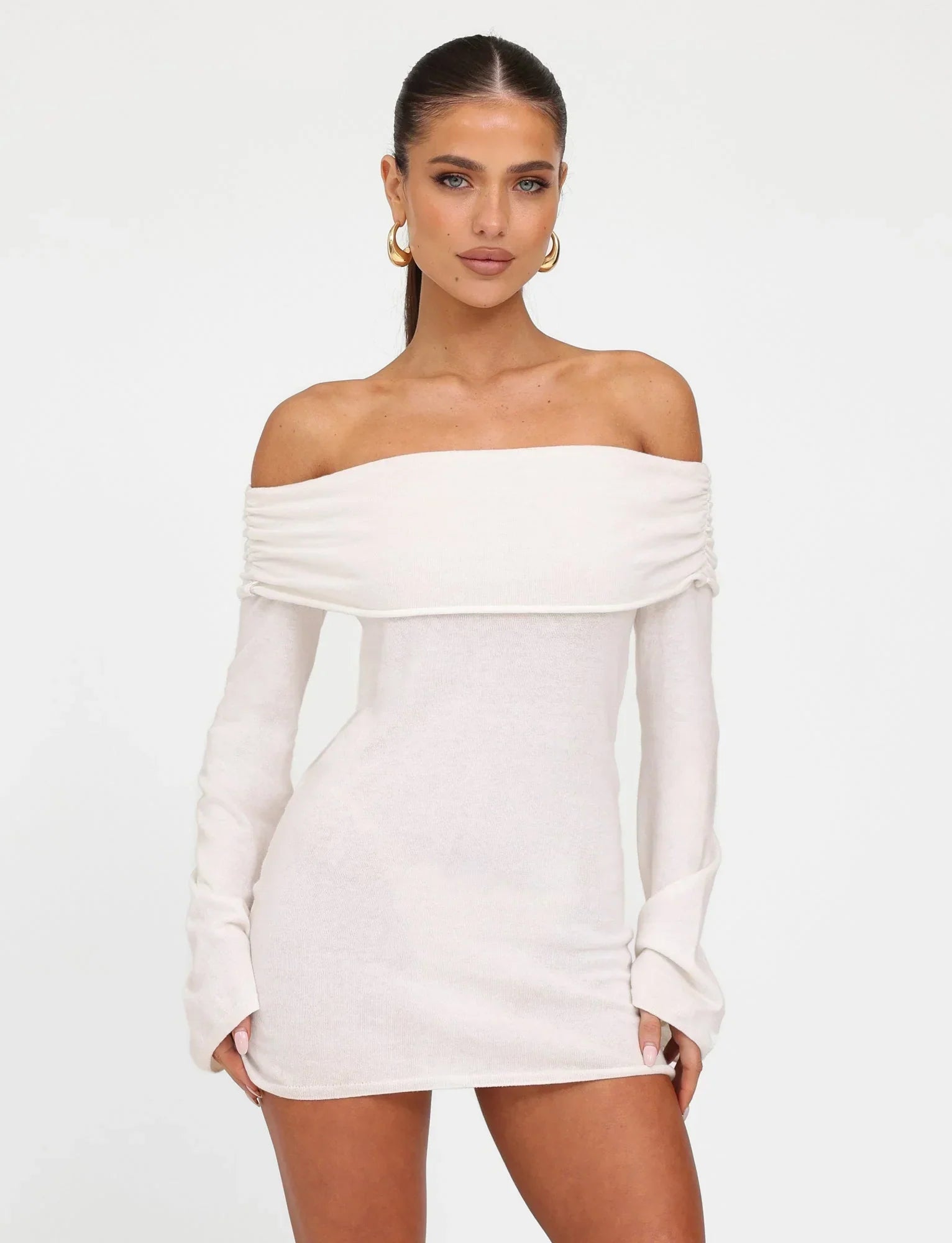 DIEDRE JUMPER DRESS WHITE CREAM
