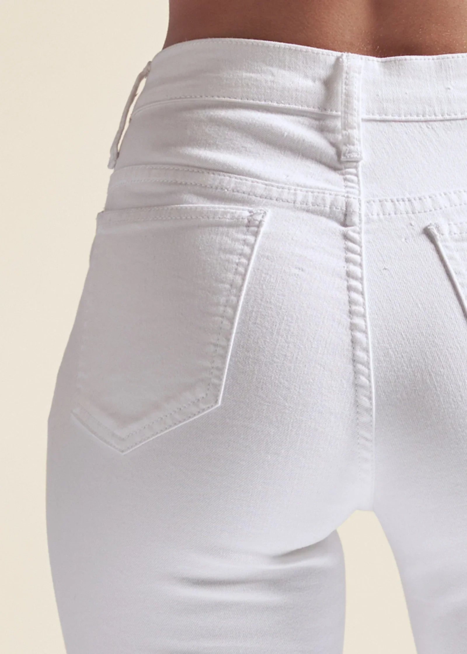 Triangle Hem Jeans White