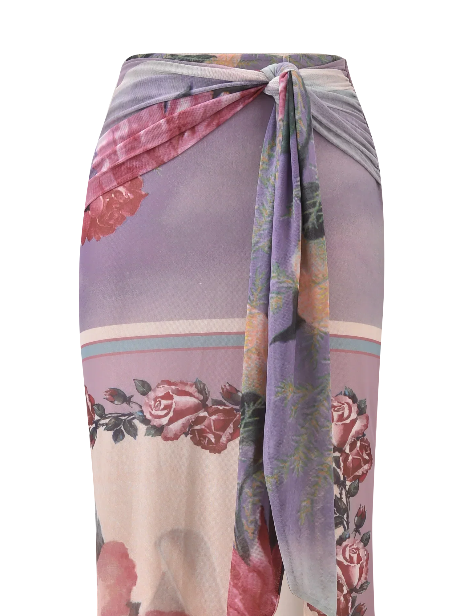 RAFFIE MAXI SKIRT POSTCARD FLORAL