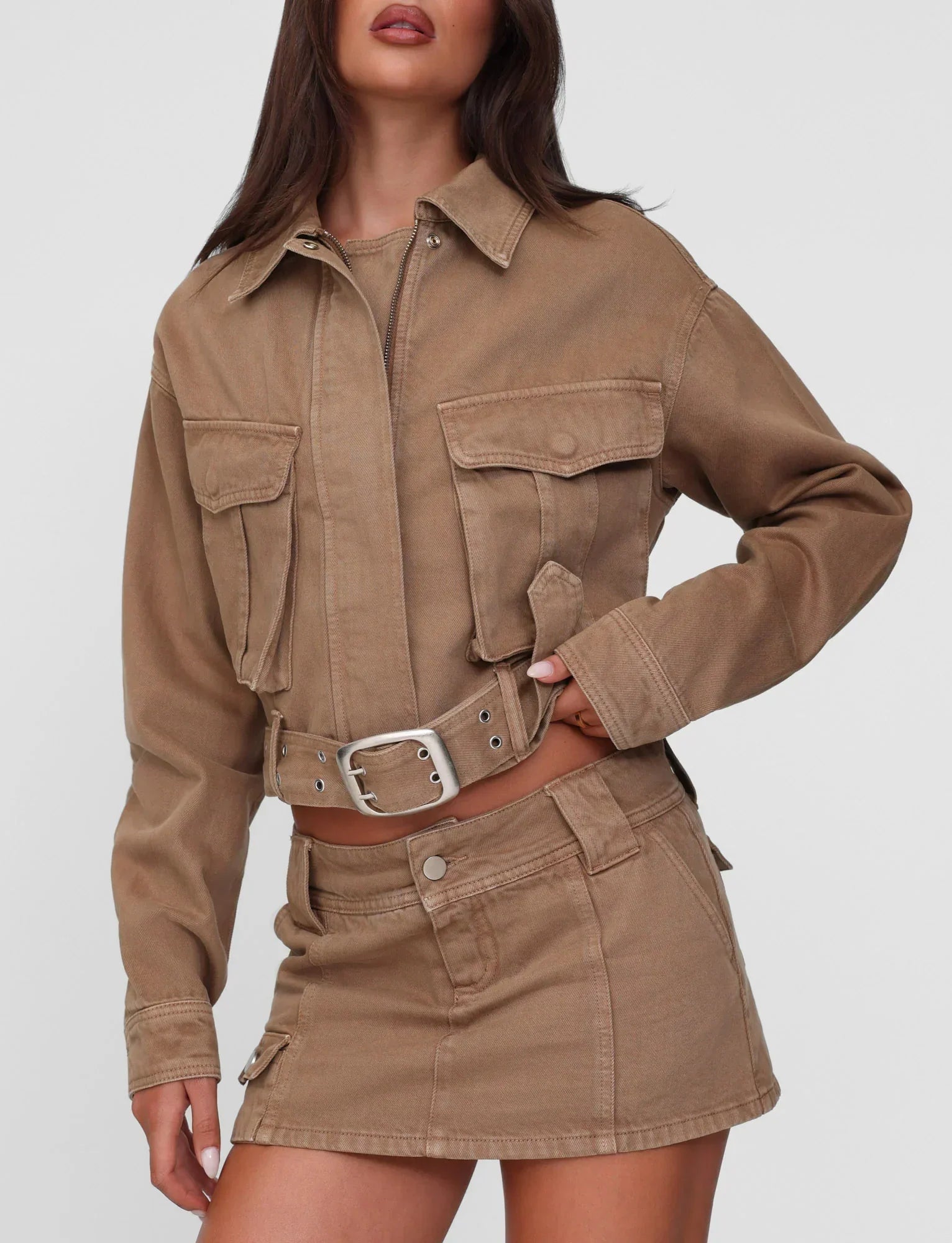 ZELIE JACKET NEUTRAL SANDBLAST WASHED TAN